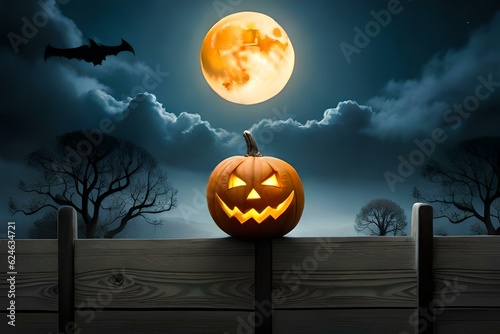 halloween background with pumpkin
