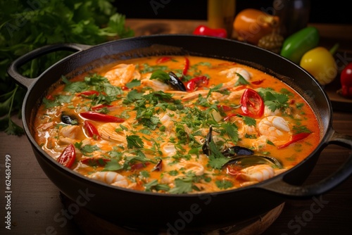 Moqueca Delight, A Captivating Image of Traditional Brazilian Fish Stew Created with Generative AI