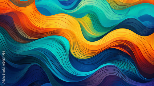 Abstract dynamic colorful wave pattern with creative wave pattern. Generative AI
