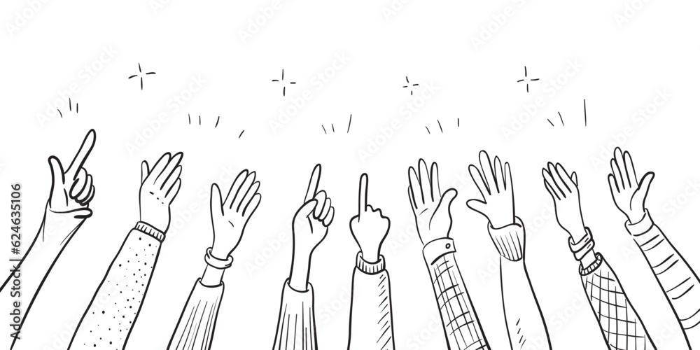 Applause hand draw. Vector illustration.