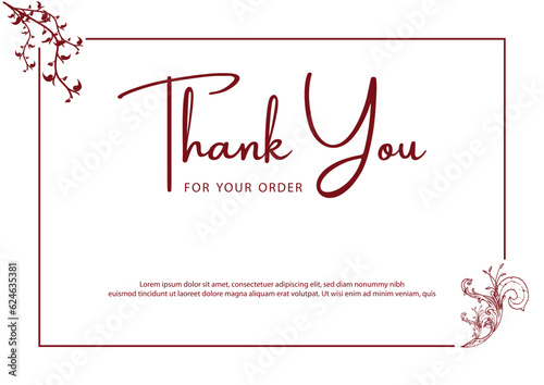 Thank you Card. Thank you for your order card. compliment card. easy to editable vector file.