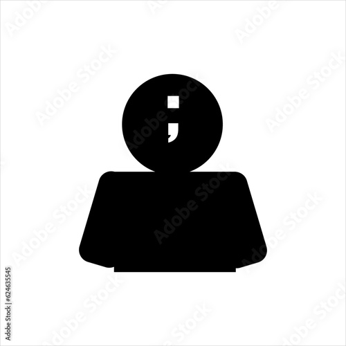 Semicolon icon, a symbol of support for people with depression.