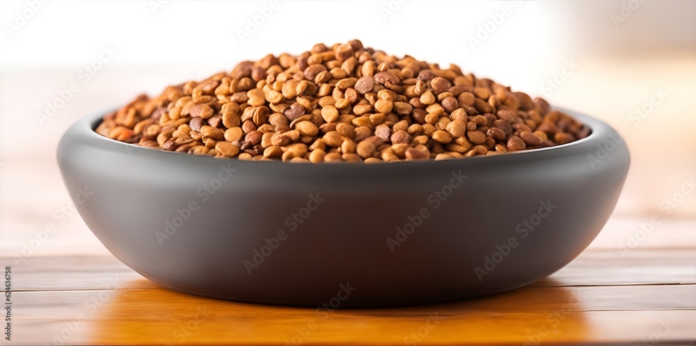 Dog food pieces in a bowl. Illustration generated ai Dog food pieces in a bowl. Illustration generated ai