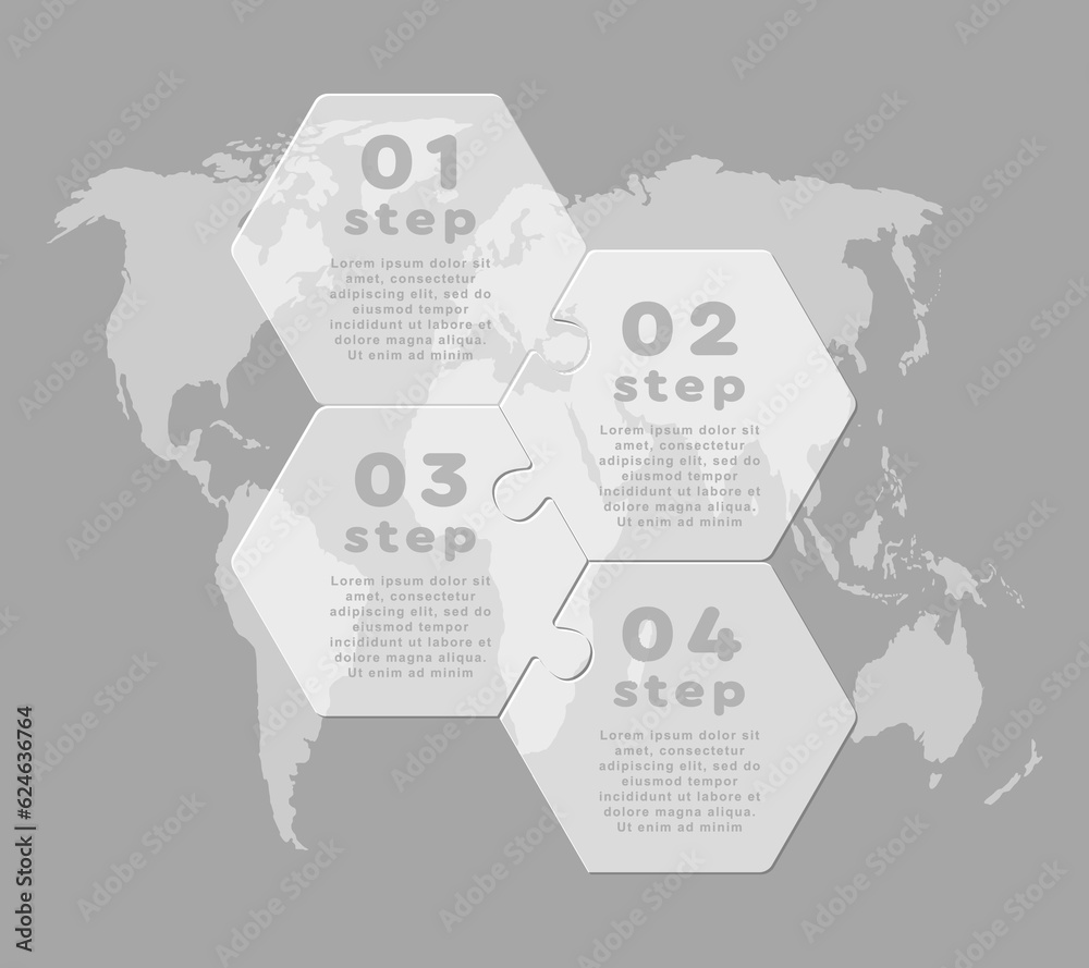 Transparent diagram infographic process on 4 steps Stock Vector | Adobe ...