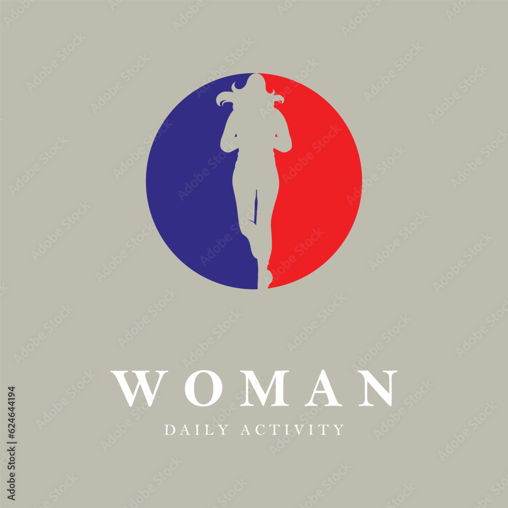 Fototapeta premium woman daily activity logo vector