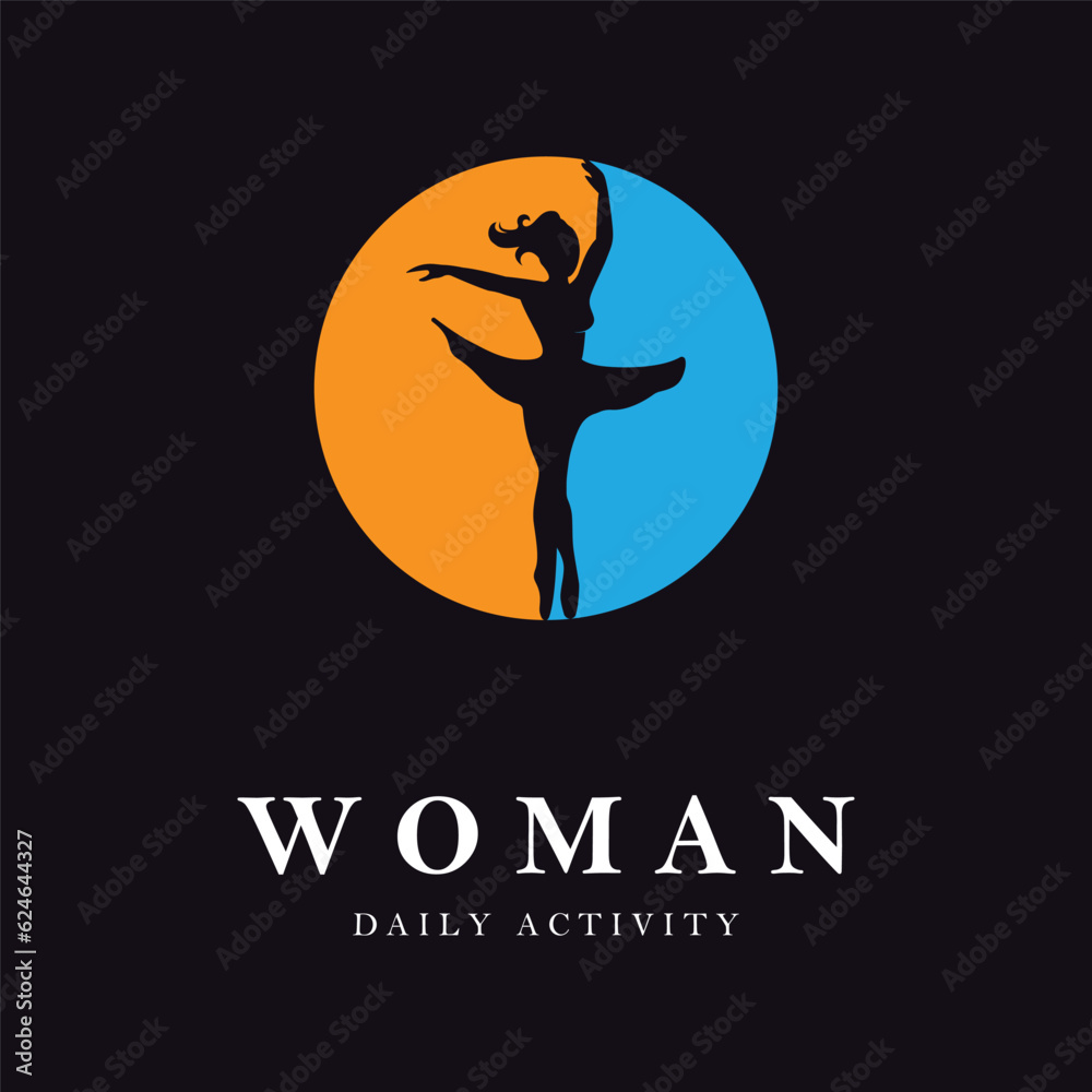 woman daily activity logo vector