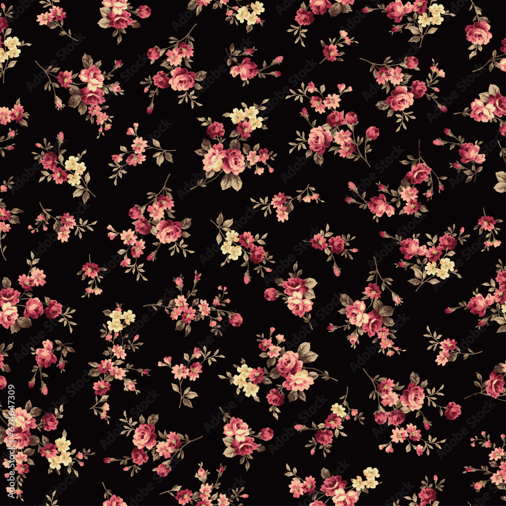An old-fashioned rose flower pattern perfect for textiles,