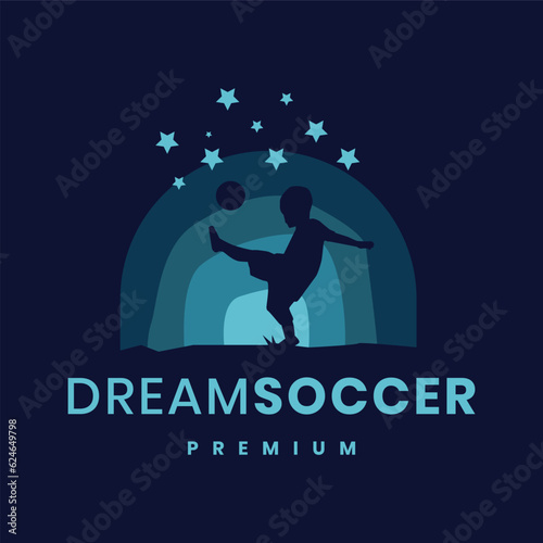 Dream soccer logo design vector illustration