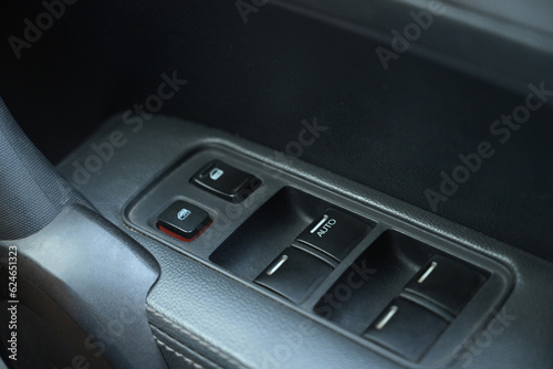 Black car window lock slider button