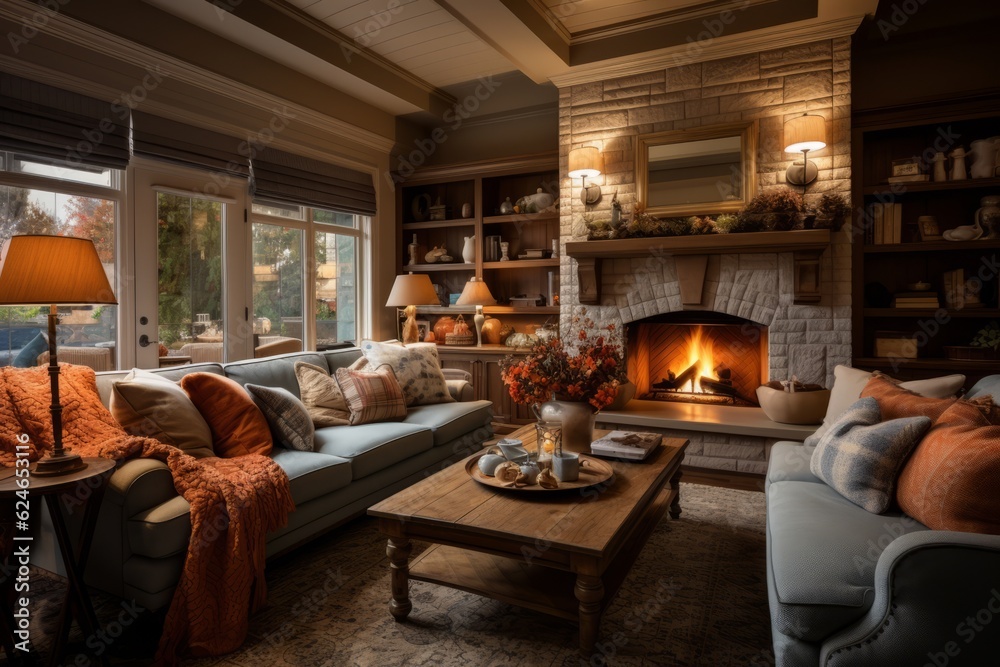 Cozy And Inviting Family Room, Generative AI Cozy And Inviting Family Room, Generative AI