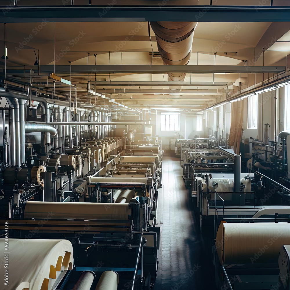 interior of a textile factory with Generative AI.