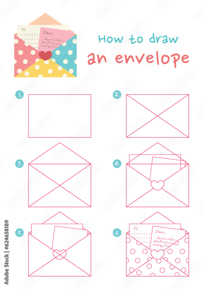 How to draw envelope vector illustration. Draw envelope letter step by