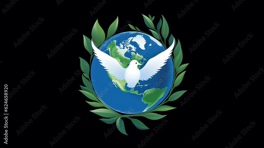 The symbol is the dove logo for World Peace Day. Generative AI