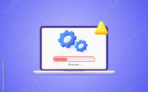 Software update error. The concept of downloading and installing the system.