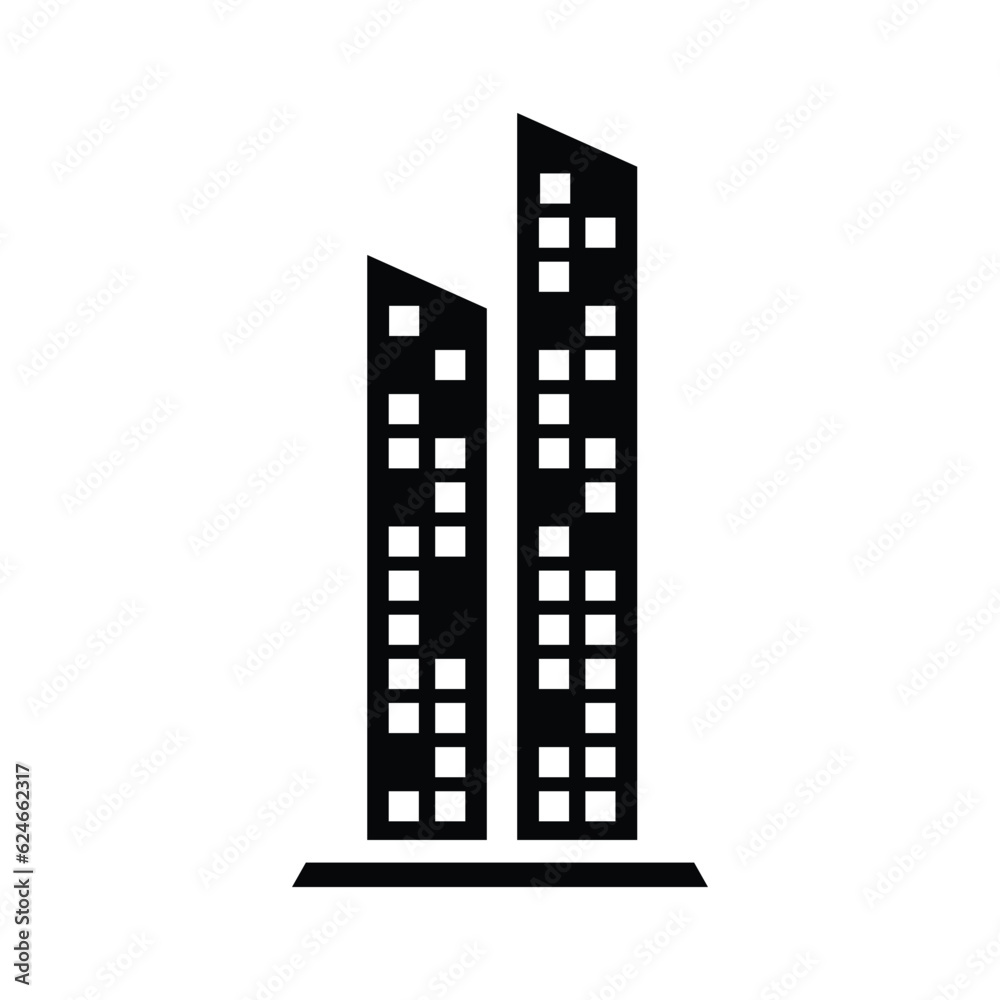 Skyscraper icon design silhouette vector isolated illustration