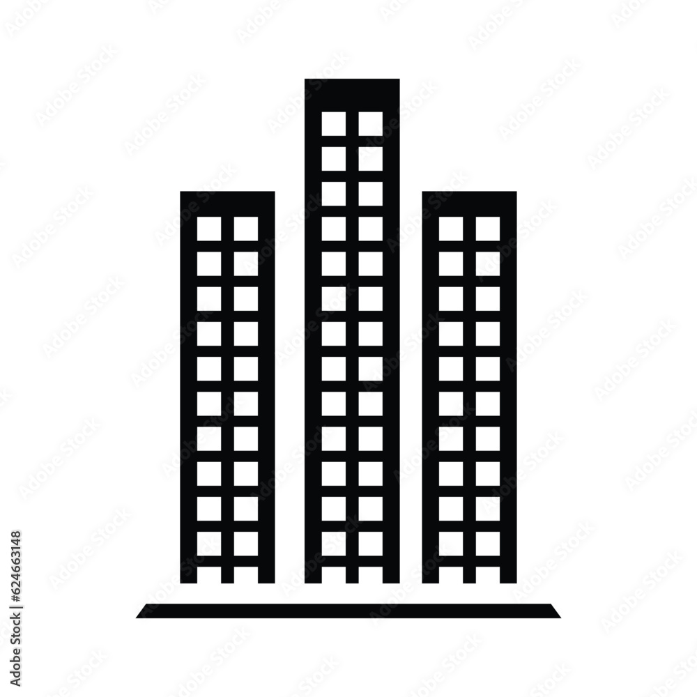 Skyscraper icon design silhouette vector isolated illustration