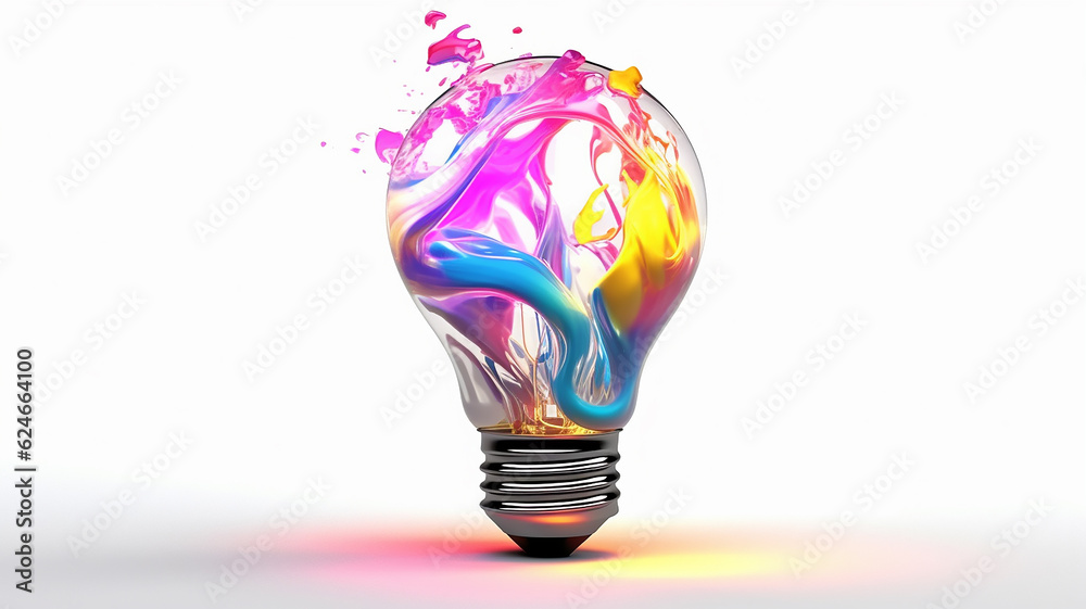 Fototapeta premium light bulb idea creativity white background. Generative AI