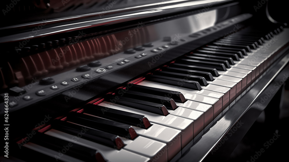 piano keys musical abstract background. Generative AI piano keys musical abstract background. Generative AI