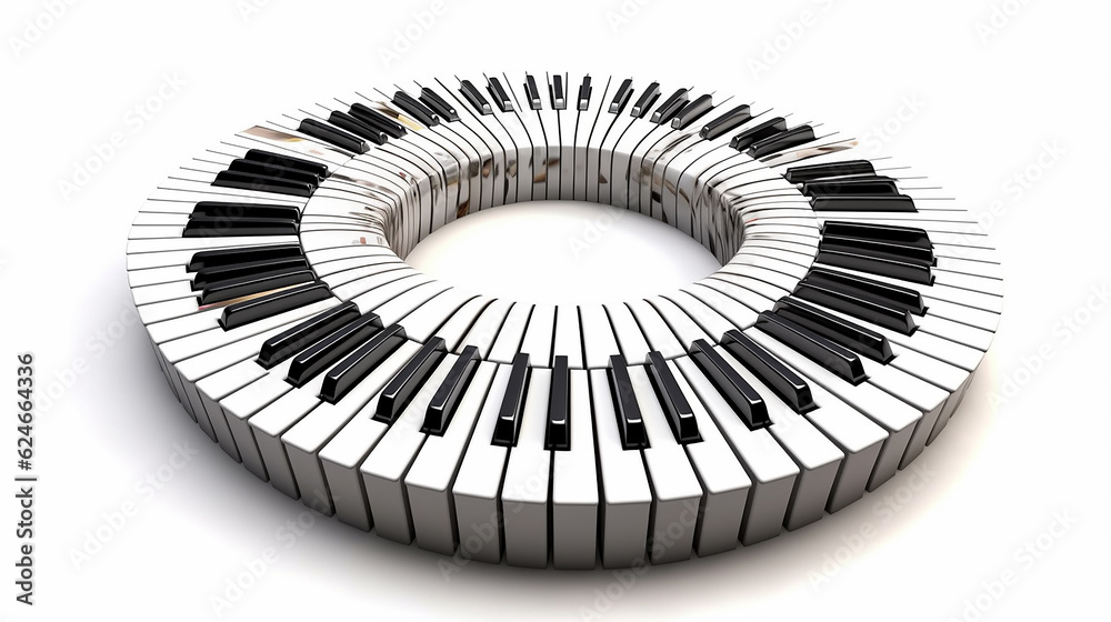 Naklejka premium logo piano keys on a white background spectrum. Generative AI