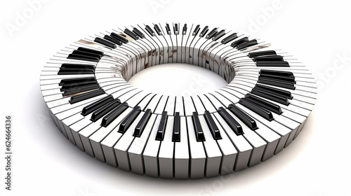 logo piano keys on a white background spectrum. Generative AI