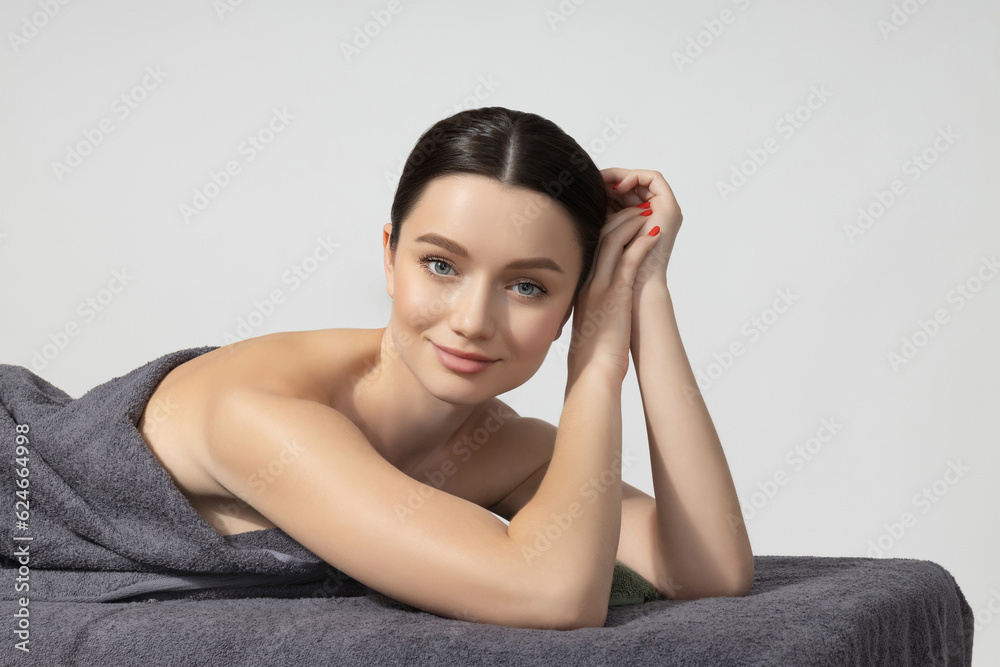 Fototapeta premium Attractive young woman take spa treatment, spa and relax
