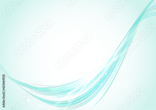 エメラルドグリーンの抽象ウェーブ