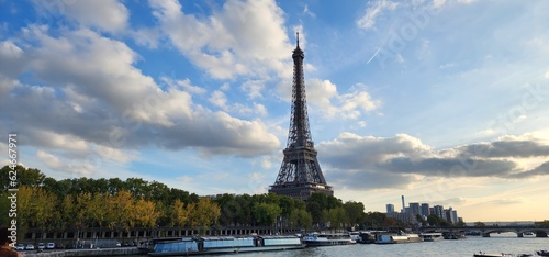 the Eiffel Tower from the Seine.