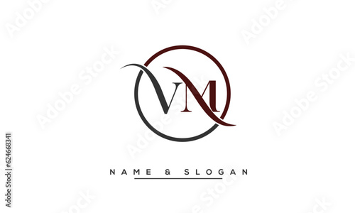 VM,  MV,  V,  M  Abstract  Letters  Logo  Monogram