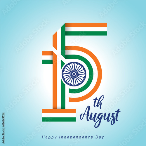 15th August post, text, logo, badge, Vector, social media post.