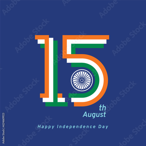 15th August post, text, logo, badge, Vector, social media post.