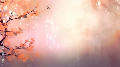 abstract blurred autumn background greeting card nature of fall copy space sale. Generative AI