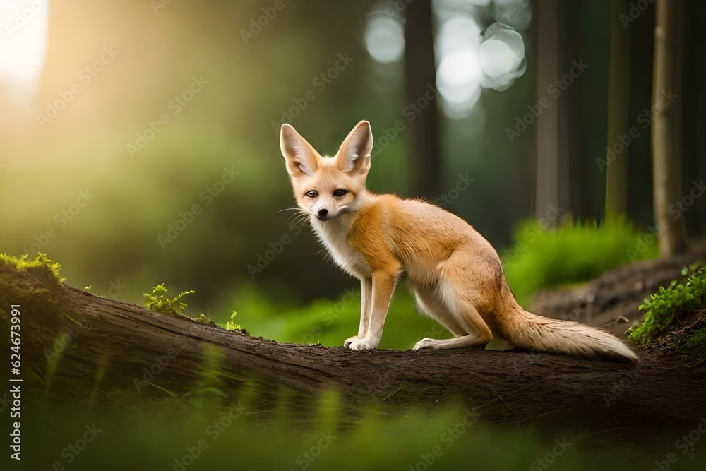 red fox in the wild  .generated Ai technology