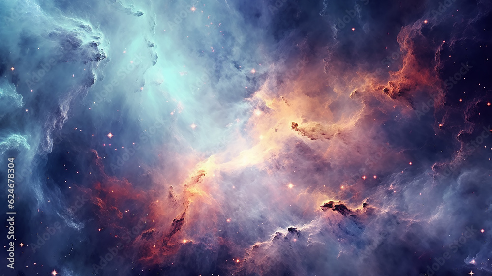 Obraz premium galaxy cosmos abstract multicolored background. Generative AI