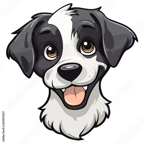 Cute brown and black color dog sticker,puppy drawing,illustrator dog print,eps editable,Doodle style drawing.