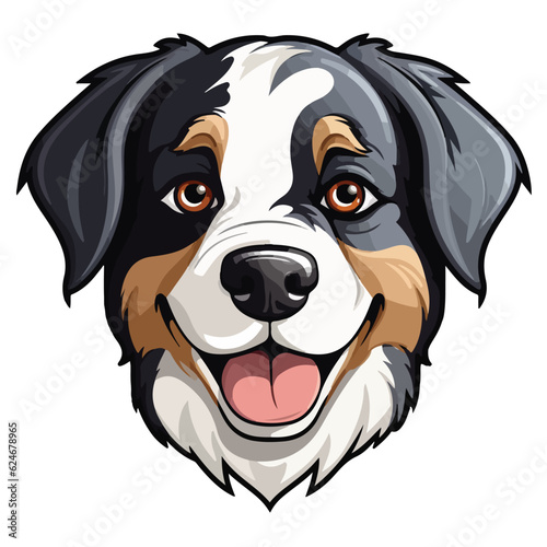 Cute brown and black color dog sticker,puppy drawing,illustrator dog print,eps editable,Doodle style drawing.