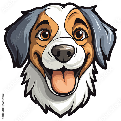 Cute brown and black color dog sticker,puppy drawing,illustrator dog print,eps editable,Doodle style drawing.