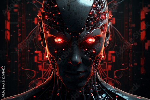 Artificial Intelligence: Evil KI. AI Generated.