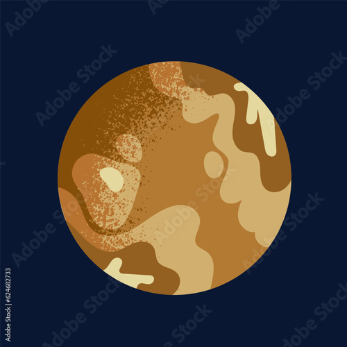 Mercury, planet ball, sphere in space. Cosmic body, celestial globe. Abstract simplified planetary object in outer cosmos. Isolated flat vector illustration