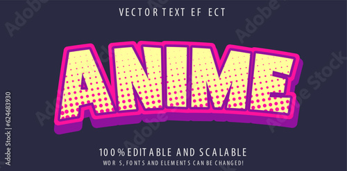 Anime 3d editable text effect style