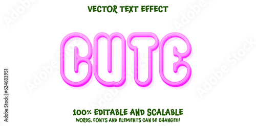 cute colorful 3d text effect design