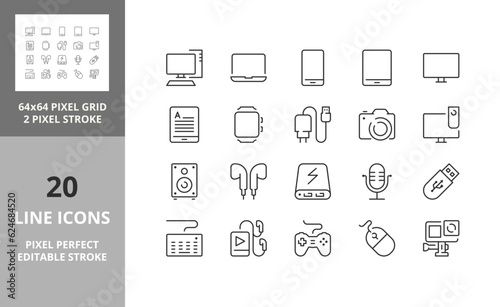 devices 64px and 256px editable vector set