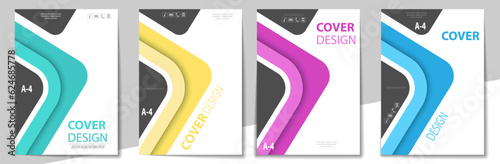 Template of a modern layout for the cover of brochures, magazines, leaflets, booklets. Fashionable designs in the creative style of A4 format