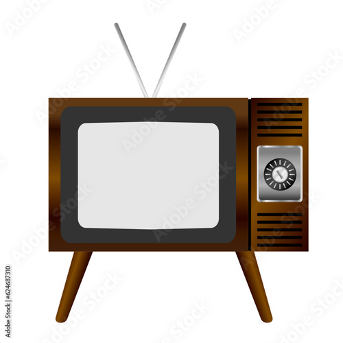 ブラウン管テレビ。昭和のイメージ素材。