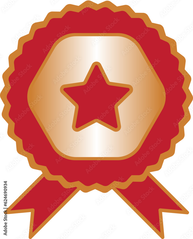bronze medal badge icon illustration bronze medal badge icon illustration
