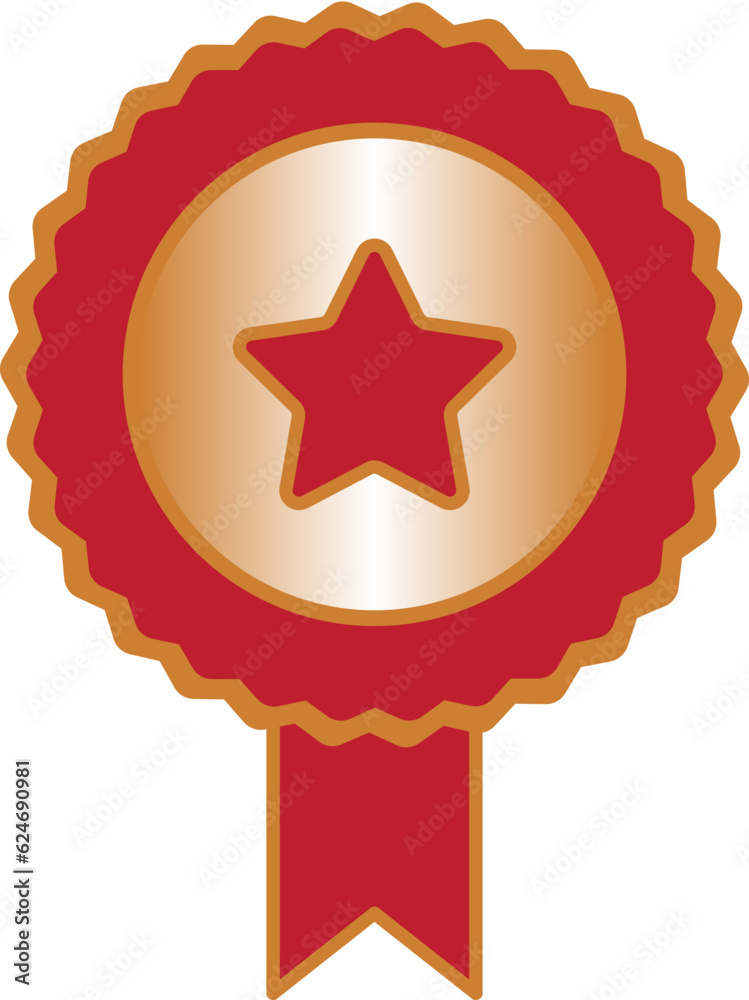 bronze medal badge icon illustration bronze medal badge icon illustration