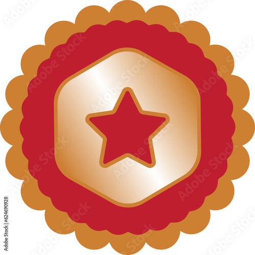 bronze medal badge icon illustration