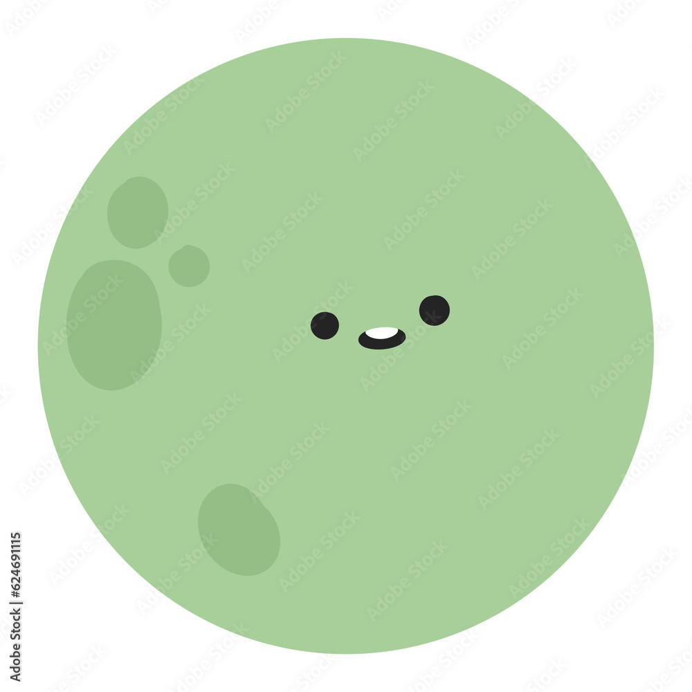 Fototapeta premium cute cartoon mercury planet solar system in galaxy for kid book