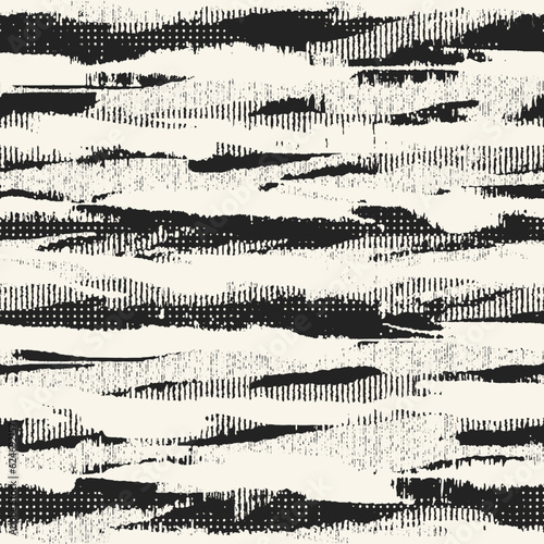 Monochrome Glitch Textured  Striped Pattern photo