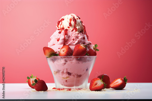 strawberry bingsu icecream.GenerativeAI.