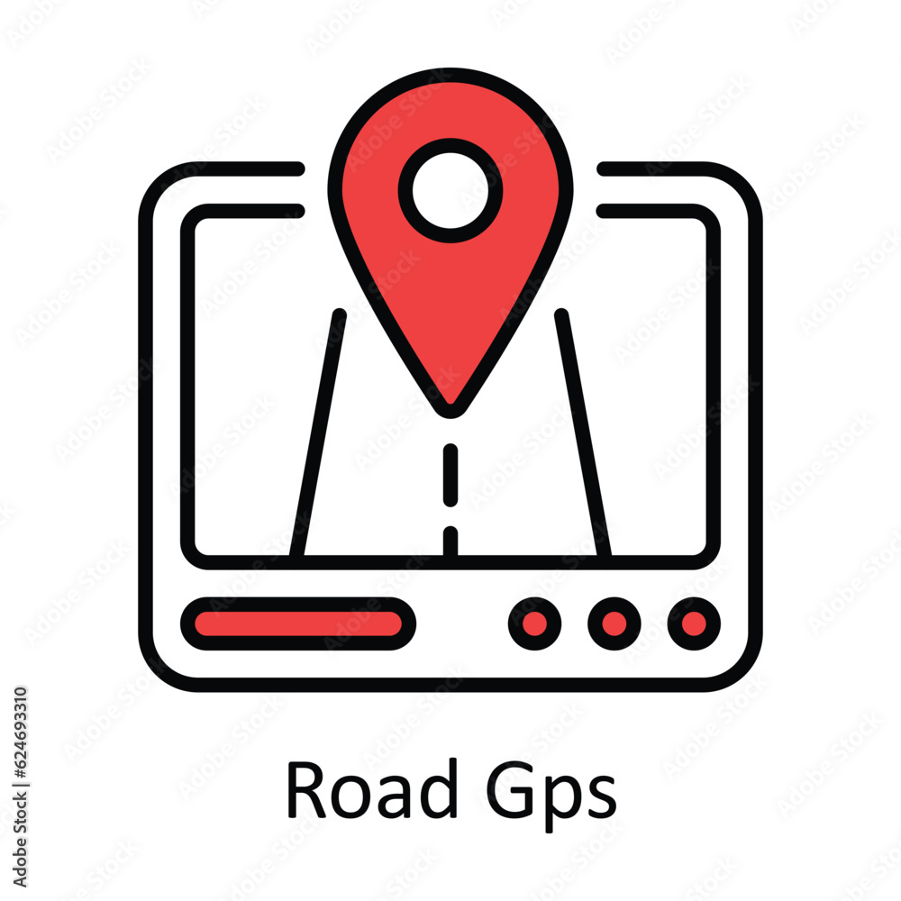 Road Gps Filled Outline Icon Design illustration. Map and Navigation Symbol on White background EPS 10 File Road Gps Filled Outline Icon Design illustration. Map and Navigation Symbol on White background EPS 10 File